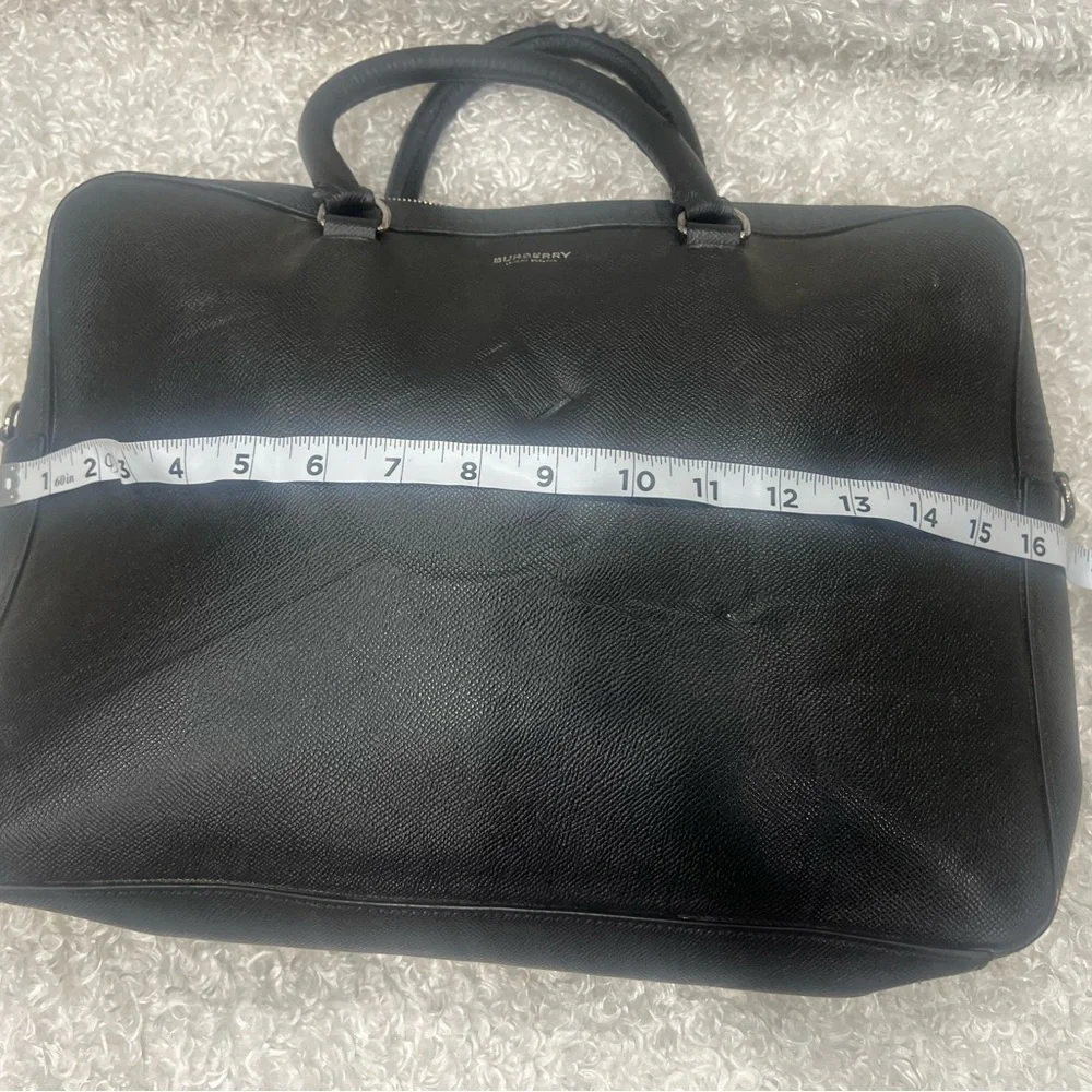 Burberry unisex black leather briefcase bag